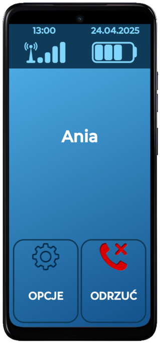 Smartphone for Senior - incoming calls - menu