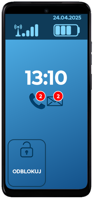 Smartphone for Senior - lock screen - notifications